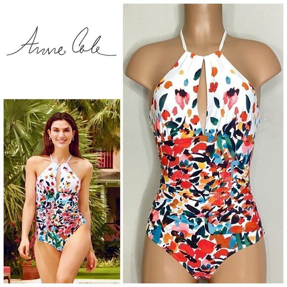New. Anne Cole floral swimsuit. Size 6. Retails $119 - Picture 1 of 13